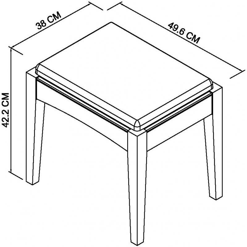 Washington White Dressing Table Stool